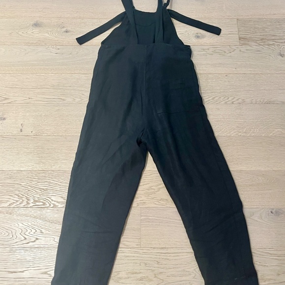 Beaton Black Linen Overalls in Size XS - Picture 2 of 7